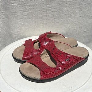 SAS Women's Vibrant Red Snake Slide Sandals